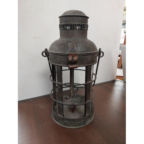 785 - 19th C. metal candle lantern. {32 cm H x 17 cm Dia.}.