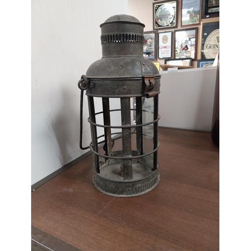 785 - 19th C. metal candle lantern. {32 cm H x 17 cm Dia.}.