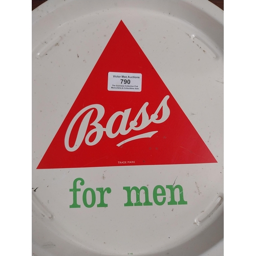 790 - Bass for Men tinplate drinks tray. {22 cm Dia.}.