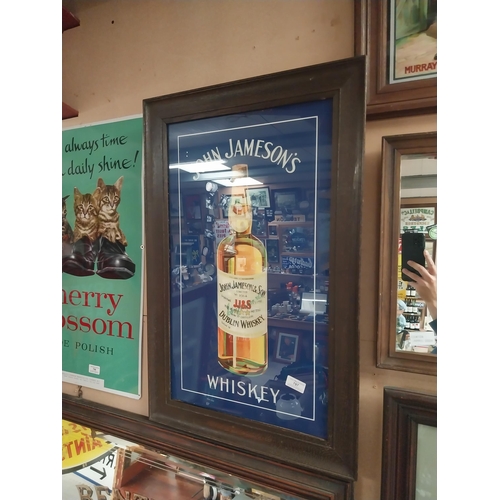 797 - Framed John Jameson Irish Whiskey advertising print. {50 cm H x 50 cm W}.