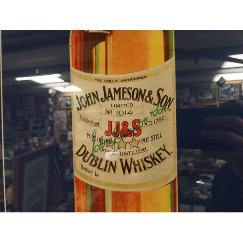 797 - Framed John Jameson Irish Whiskey advertising print. {50 cm H x 50 cm W}.