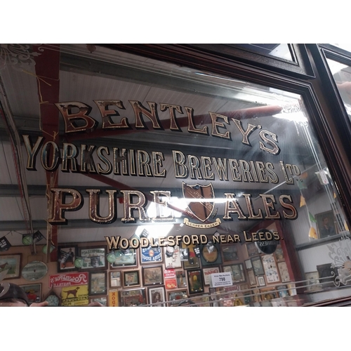 798 - Bentley's  Yorkshire Breweries advertising mirror. {68 cm H}.