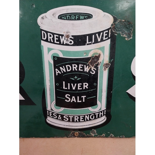 799 - Early 20th C. Andrews Liver Salts enamel advertising sign. {51 cm H x 101 cm W}.