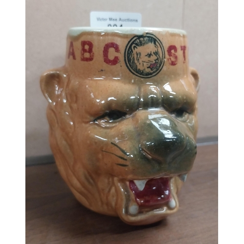 804 - Rare ABC Stout Lion tankard. {10 cm H  x 14 cm W x 9 cm D}.