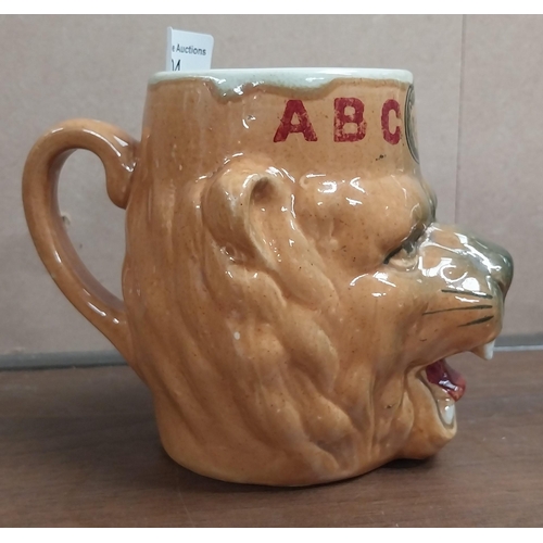 804 - Rare ABC Stout Lion tankard. {10 cm H  x 14 cm W x 9 cm D}.