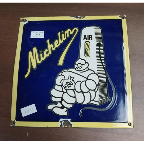 805 - Michelin Air enamel advertising sign. {30 cm H x 30 cm W}.