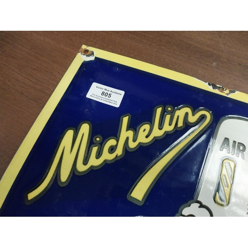 805 - Michelin Air enamel advertising sign. {30 cm H x 30 cm W}.