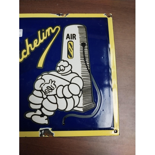 805 - Michelin Air enamel advertising sign. {30 cm H x 30 cm W}.