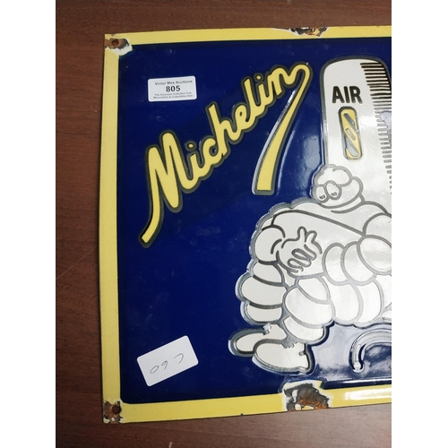 805 - Michelin Air enamel advertising sign. {30 cm H x 30 cm W}.