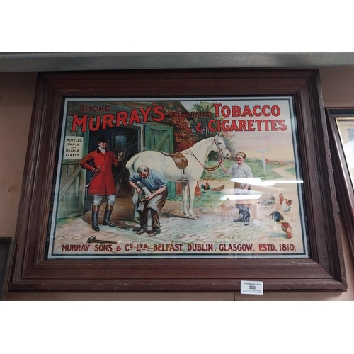 808 - Murray and Sons Tobacco Dublin framed advertising print. {43 cm H x 59 cm W}.