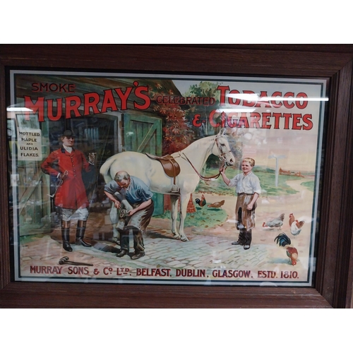 808 - Murray and Sons Tobacco Dublin framed advertising print. {43 cm H x 59 cm W}.