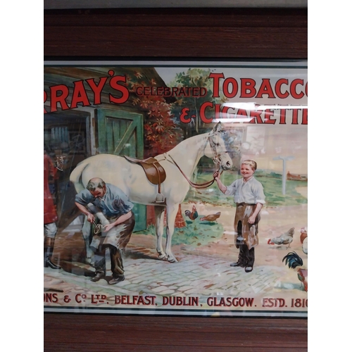 808 - Murray and Sons Tobacco Dublin framed advertising print. {43 cm H x 59 cm W}.