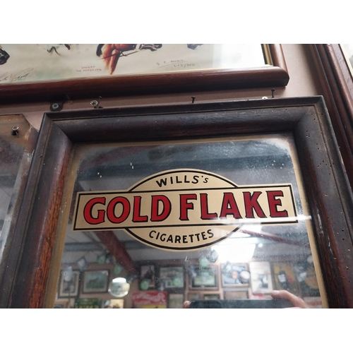 812 - Wills's Gold Flake framed advertising mirror. {41 cm H x 31 cm W}.