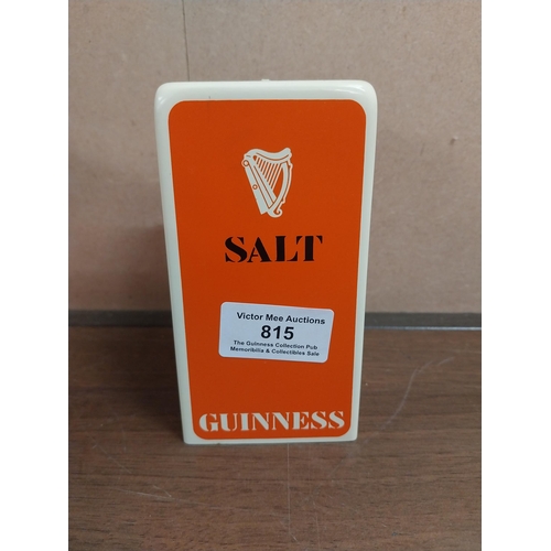 815 - Plastic cream and red salt, pepper and mustard set. Rectangular with Guinness and Harp Design. {13 c... 