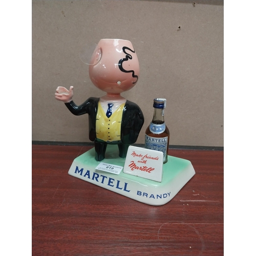 819 - Rare Staffordshire pottery Martell Brandy advertising figure. {20 cm H x 19 cm W x 10 cm D}