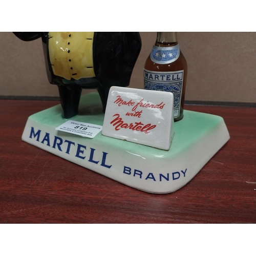 819 - Rare Staffordshire pottery Martell Brandy advertising figure. {20 cm H x 19 cm W x 10 cm D}