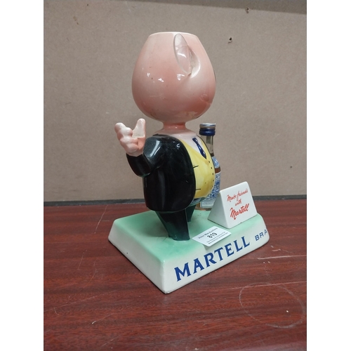 819 - Rare Staffordshire pottery Martell Brandy advertising figure. {20 cm H x 19 cm W x 10 cm D}