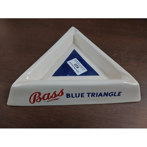 822 - Bass Blue Triangle {4 cm H x 13 cm Dia} and Carroll's No 1 {4 cm H x 10 cm Dia.} ceramic advertising... 