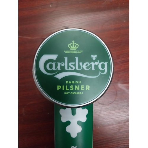 825 - Carlsberg Bar Pull {34 cm H x 14 cm Dia.}.