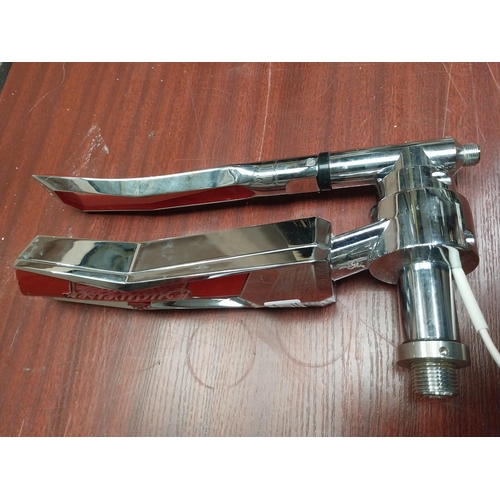 826 - Budweiser Chrome Bar Pull {37 cm H x 15 cm Dia.}