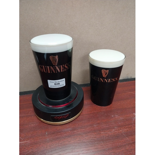 828 - Two Guinness fonts. {18 cm H x 13 cm Dia.} and {14 cm H x 8 cm Dia.}. PART OF THE DAVID HUGHES COLLE... 