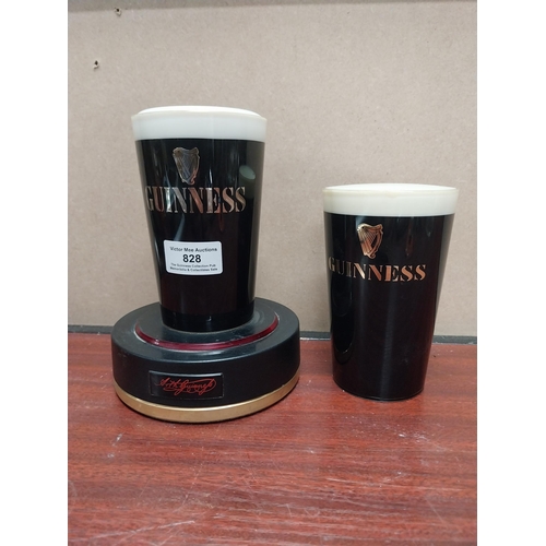 828 - Two Guinness fonts. {18 cm H x 13 cm Dia.} and {14 cm H x 8 cm Dia.}. PART OF THE DAVID HUGHES COLLE... 