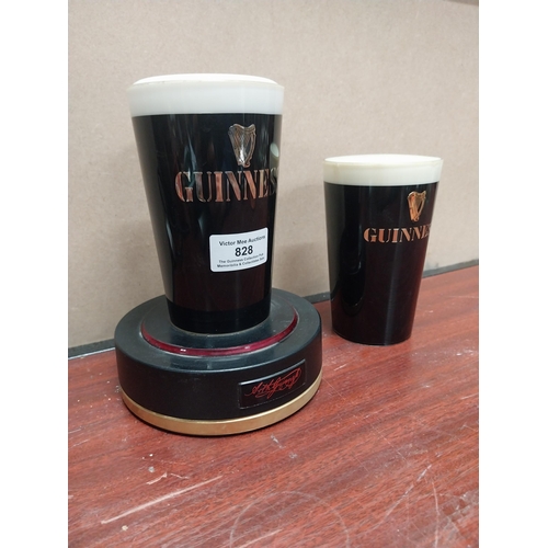 828 - Two Guinness fonts. {18 cm H x 13 cm Dia.} and {14 cm H x 8 cm Dia.}. PART OF THE DAVID HUGHES COLLE... 