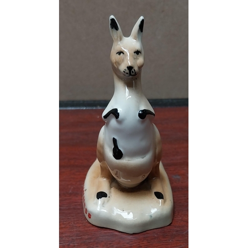 836 - Guinness ceramic seal in the form of a bottle {14 cm H x 9 cm W x 7 cm D} and Kangaroo {10 cm H x 9 ... 