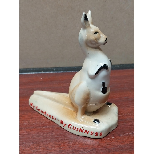 836 - Guinness ceramic seal in the form of a bottle {14 cm H x 9 cm W x 7 cm D} and Kangaroo {10 cm H x 9 ... 