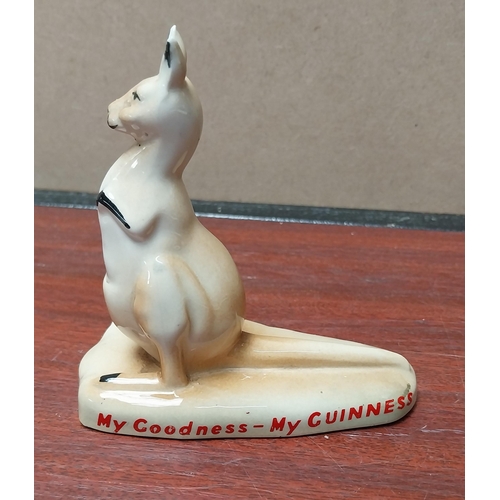 836 - Guinness ceramic seal in the form of a bottle {14 cm H x 9 cm W x 7 cm D} and Kangaroo {10 cm H x 9 ... 