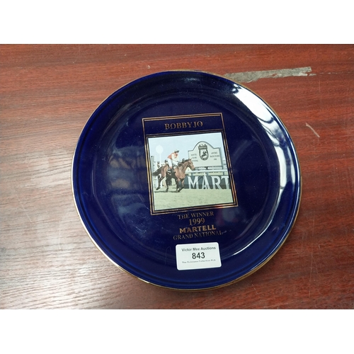 843 - Martell Cognac Grand National 1999 winner advertising change tray. {21 cm Dia.}.