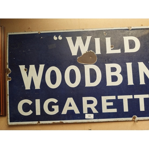 846 - Wild Woodbine Cigarettes enamel advertising sign. {48 cm H x 118 cm W}.