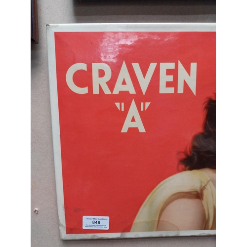 848 - Craven A celluloid advertising sign. {30 cm H x 58 cm W}.