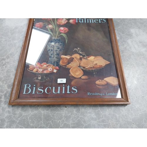 851 - Huntley and Palmers Biscuits framed showcard. {68 cm H x 51 cm W}.