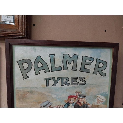 853 - Palmer Tyres framed advertising print. {62 cm H x 41 cm W}.