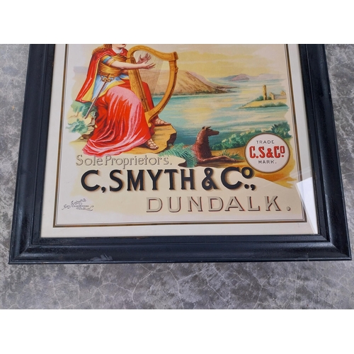 860 - The Coulin Old Irish Whiskey C Smith and Co Dundalk framed advertising print. {71 cm H x 58 cm W}