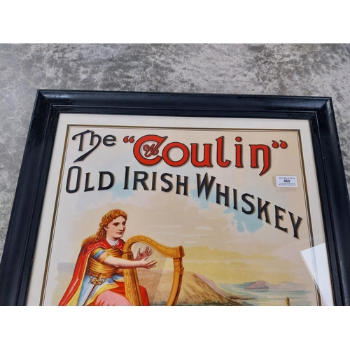 860 - The Coulin Old Irish Whiskey C Smith and Co Dundalk framed advertising print. {71 cm H x 58 cm W}