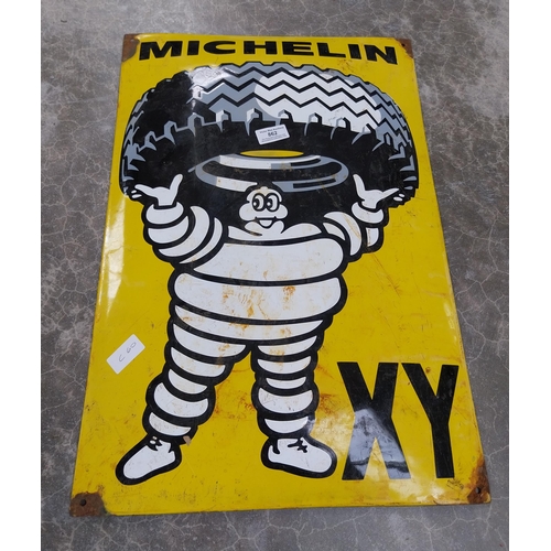 862 - Michelin XY enamel advertising sign. {60 cm H x 40 cm W}.