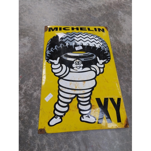 862 - Michelin XY enamel advertising sign. {60 cm H x 40 cm W}.