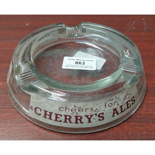 863 - Cherry Ales {4 cm H  16 cm W } and Guinness is Good For You { 4 cm H x 12 cm W} advertising ashtrays