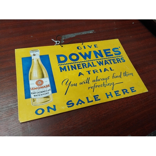 866 - Give Downes Mineral Water a Trial cardboard showcard. {18 cm H x 29 cm W}.