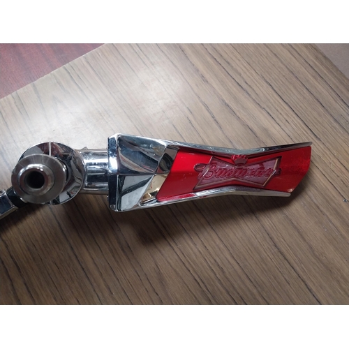 869 - Budweiser Chrome Bar Pull {37 cm H x 15 cm Dia.}