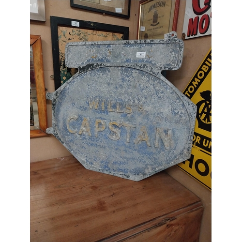 87 - Wills's Capstan alloy double sided advertising sign {62 cm H x 70 cm W}.