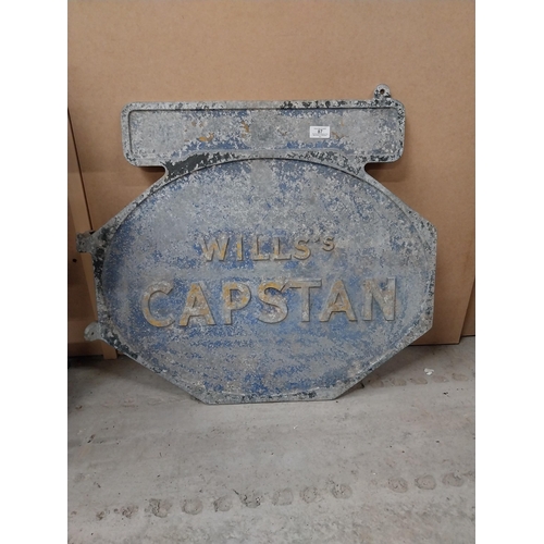 87 - Wills's Capstan alloy double sided advertising sign {62 cm H x 70 cm W}.