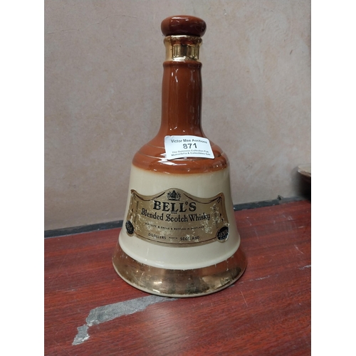 871 - Three ceramic graduated Bell's Old Scotch Whiskey advertising bells. {25 cm H x 15 cm Dia to 16 cm H... 