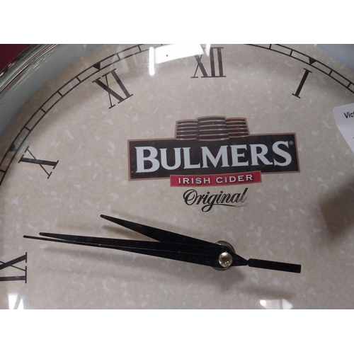 872 - Bulmers Cider Time Dedicated to You battery advertising clock. {33 cm Dia.}.