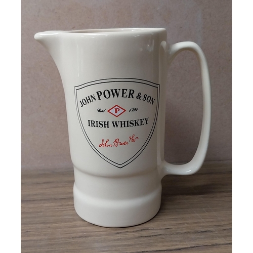 879 - Minster Tonic Water Wade advertising water jug {10 cm H x 11 cm W x 7 cm D} Power's Old Irish Whiske... 