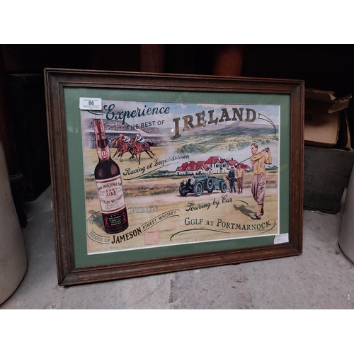 88 - Experience the Best Of Ireland Home of Jameson Finest Whiskey Golf at Portmarnock framed advertising... 