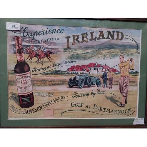 88 - Experience the Best Of Ireland Home of Jameson Finest Whiskey Golf at Portmarnock framed advertising... 