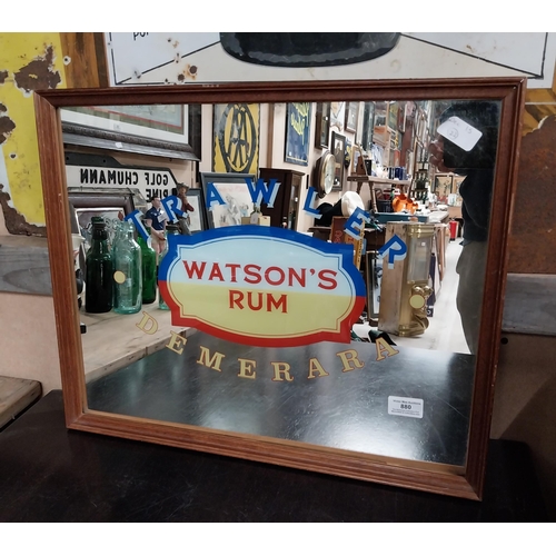 880 - Trawler Watson's Rum Demerara framed advertising mirror. {46 cm H x 54 cm W}.